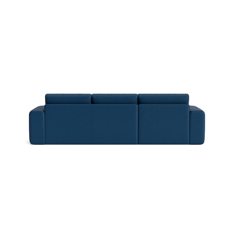 The OG Leather Chaise Sectional, Bison Deep Blue Top Grain Leather, Left Hand Facing