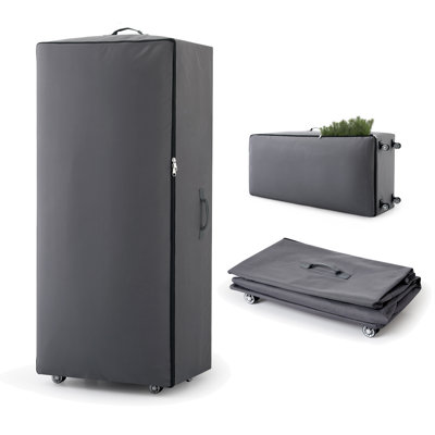 54" Rolling Foldable Storage Bag with 4 Wheels, Reinforced Bottom Panel and 3-Sided Zipper