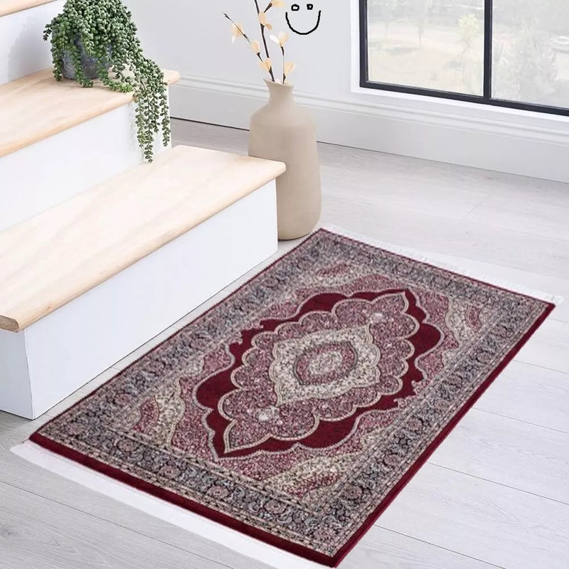 Floral Indoor Doormat, Red