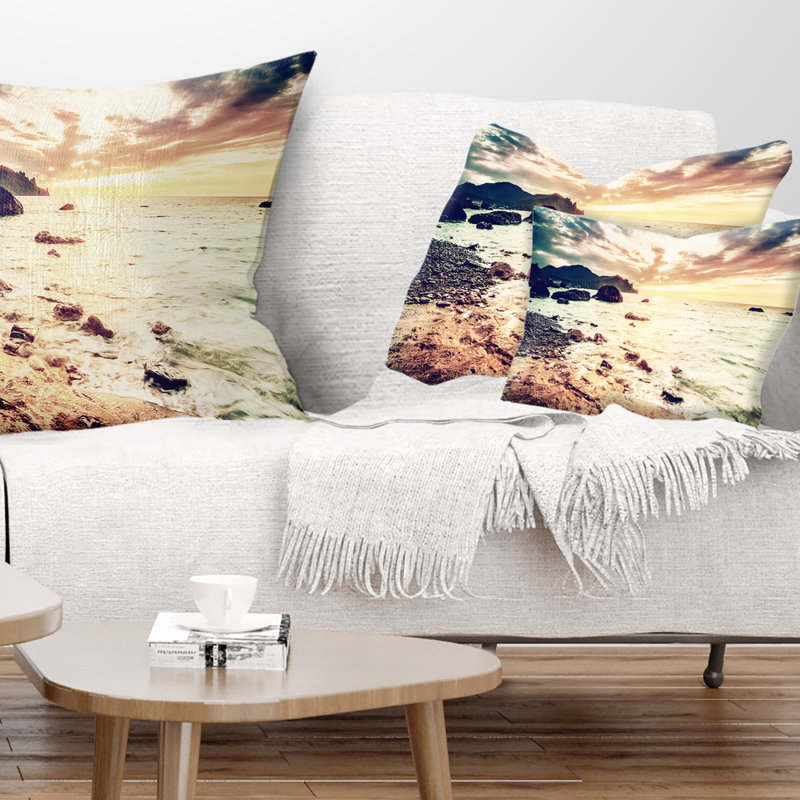 Coussin lombaire seascape avec une vue paysages, Rectangle 12" x 20"