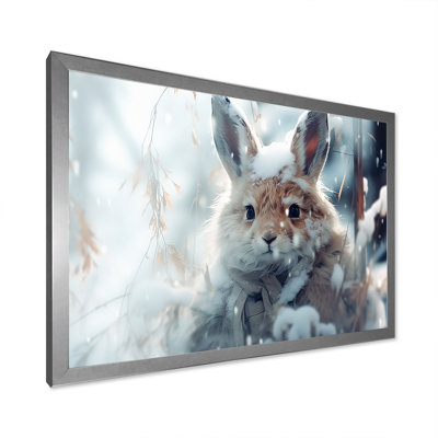 Frosty Bunny Winter Scenery - Winter Landscape Wall Art