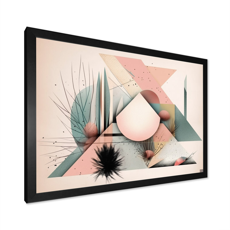 «Sharp Pastel Mountains», art mural moderne sur toile géométrique, H 16 po x l 32 po x P 1 po