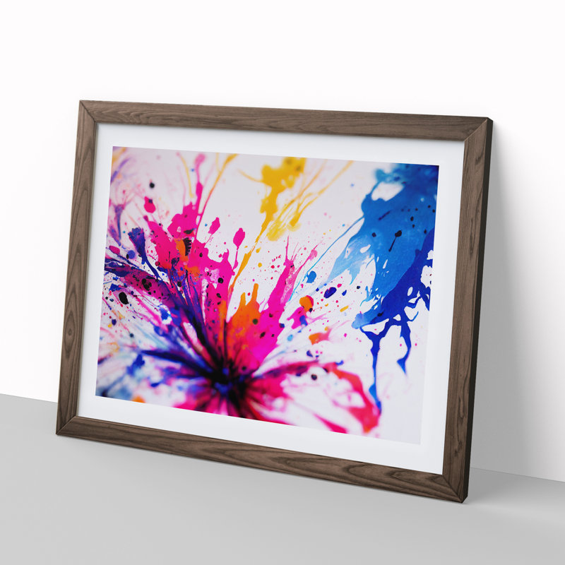 Flower Splash Vol.4 Abstract - Framed Print, 46cm H x 64cm W x 2cm D, Walnut