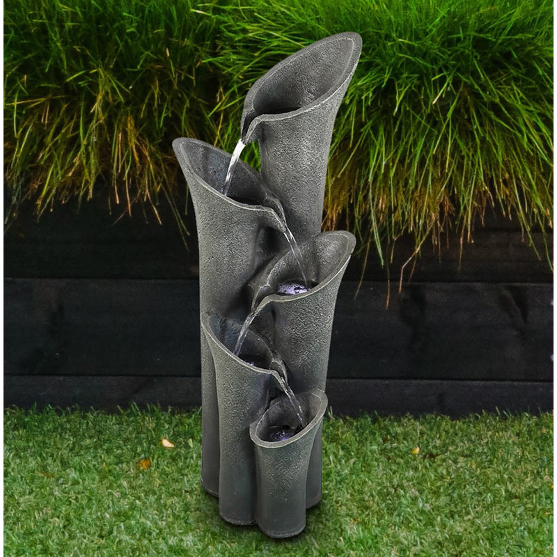 Fellows Hand Crafted Weather Resistant Floor Fountain with Light