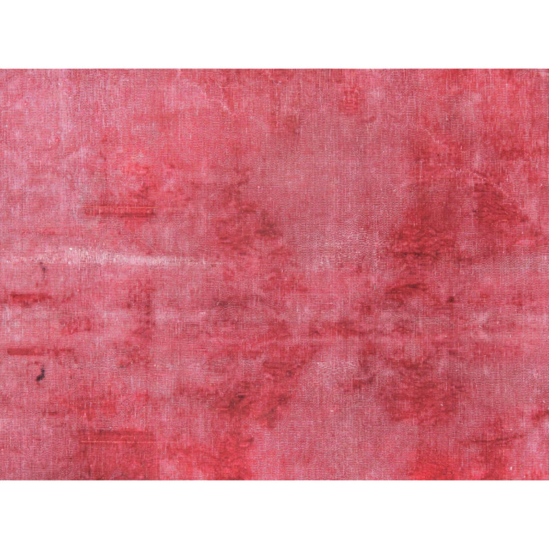 Tapis rose abstrait en laine / coton abstrait fait à la main 7 pi 7 po x 11 pi 8 po
