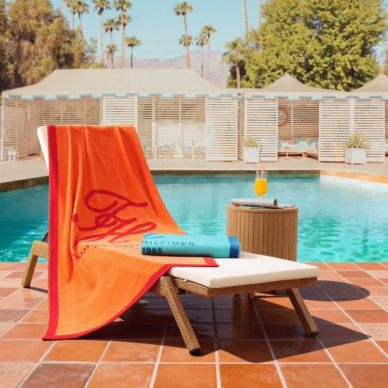 Serviette de plage Tommy Hilfiger, Monogramme de couleur orange