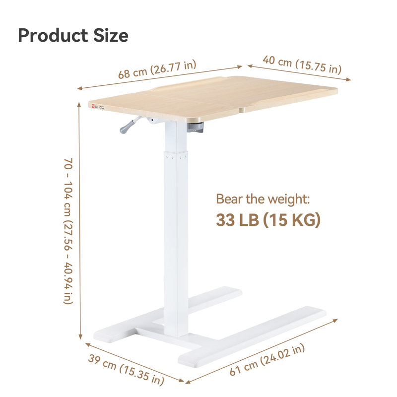 D01 Standing Desk with 4 Memory Ergonomic Height Adjustments, Maple