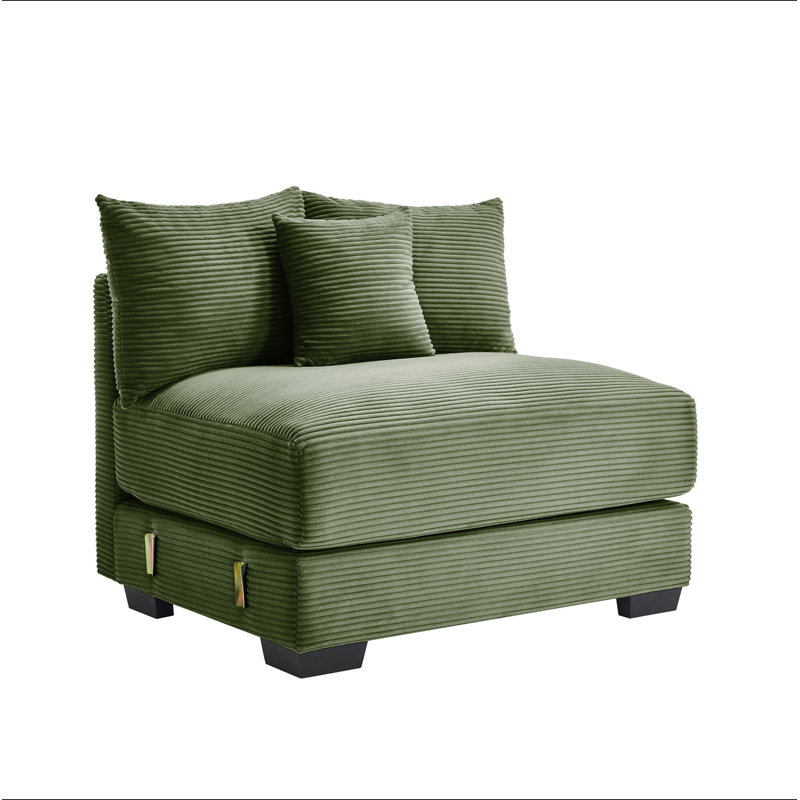 28 canapés sans accoudoirs avec velours côtelé, Brown Corduroy