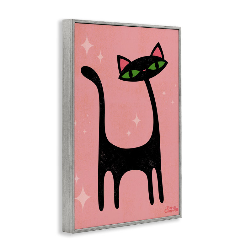 Art rétro de giclée de chat noir par Carrie Cantwell, Estampe numérique Farmhouse, H 24 po x l 16 po