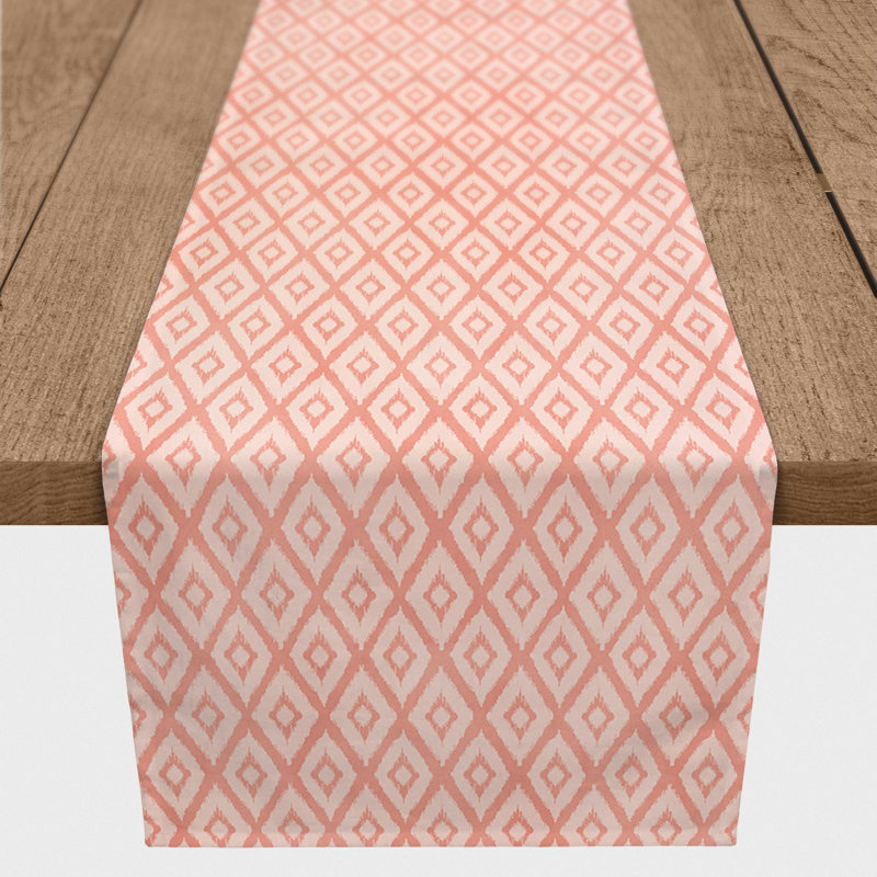 Coral Ikat Rectangular Table Runner, 72" x 16"