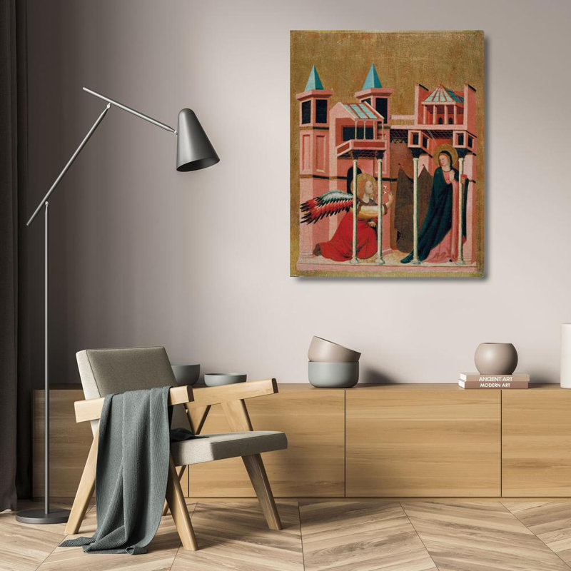 "Annonce" par Master Of The Cini Madonna - Art mural sur toile tendue avec châssis, H 24 po x l 17 po