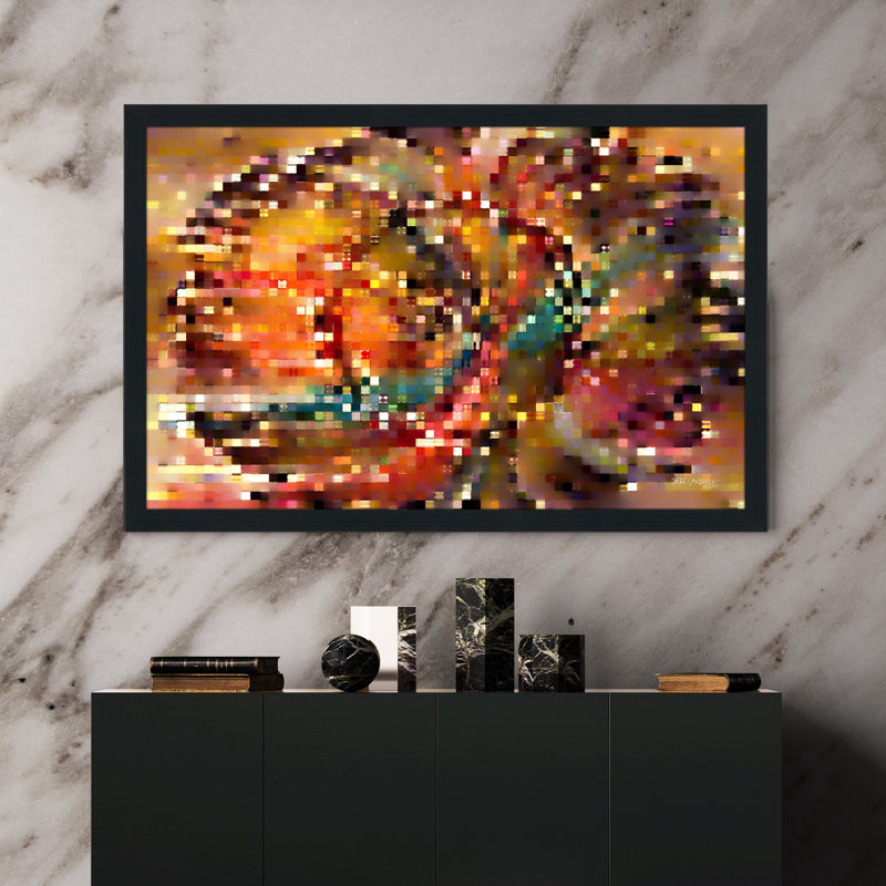 « christ lives », reproduction d’art, H 21,5 po x l 27,5 po x P 0,75 po, Cadre espresso