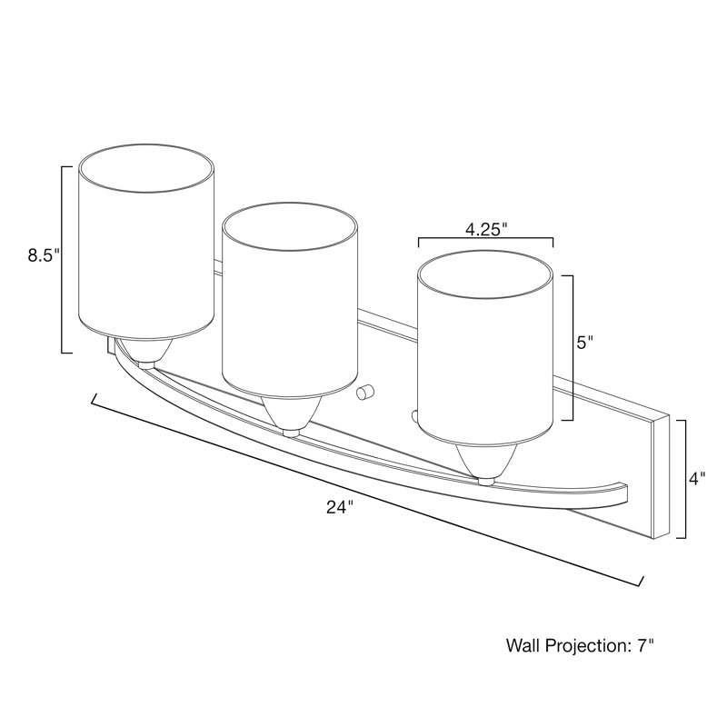 Éclairage pour meuble-lavabo à 3 lumières Sayo, Noir