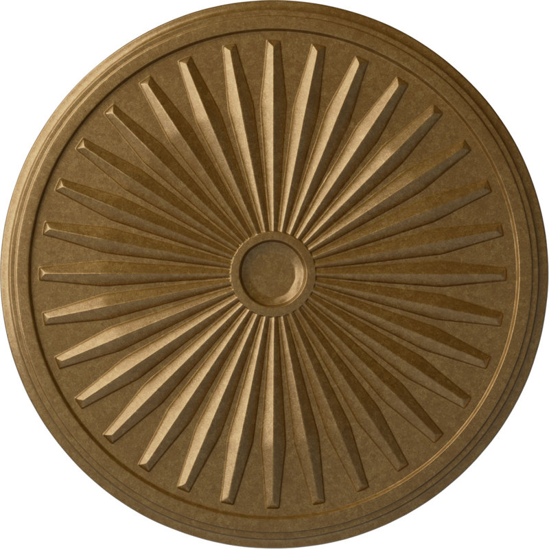 Médaillon de plafond de 33 1/8 po x 3 1/2 po x P 1 3/8 po (convient aux auvents jusqu'à 5 po), Or pâle