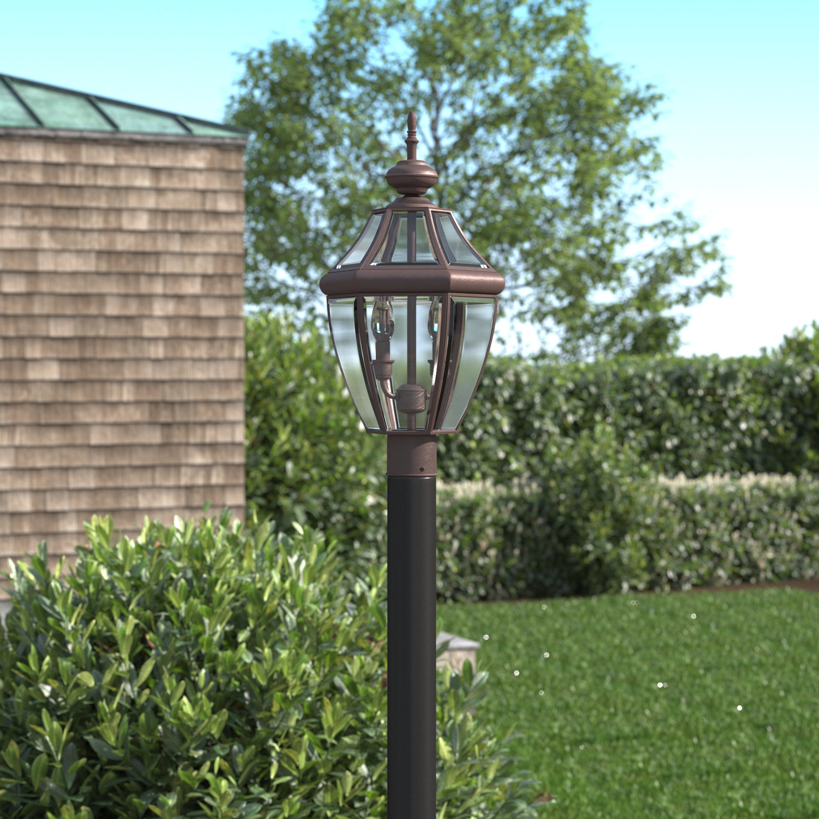 Eirini Beveled Metal Outdoor Lantern Head, Antique Bronze, No