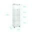 Classeur blanc en verre trempé avec éclairage à DEL - verrouillable, mobile, 3 à 4 tablettes, pour le bureau, le salon, la chambre à coucher, le choix de rangement dans le couloir, blanc, porte verrouillable, couloir facile à déplacer, bureau-1621517393