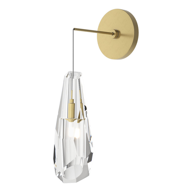 Luma Metal Armed Sconce, Modern Brass