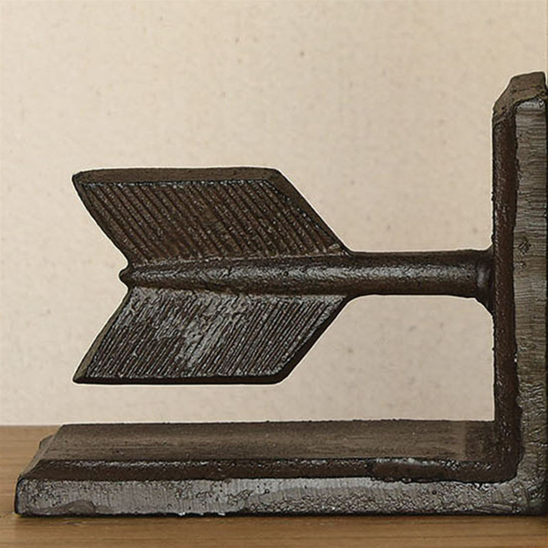 Traditional Metal Bookends Pair, Brun