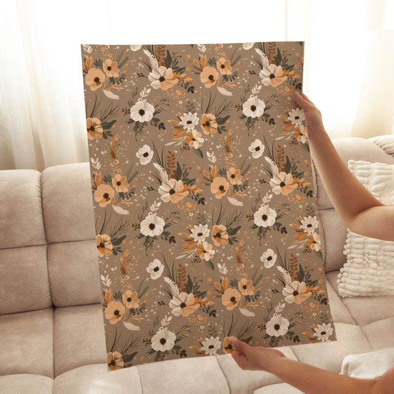 Motif floral d'automne sans cadre VI, H 10 po x l 8 po
