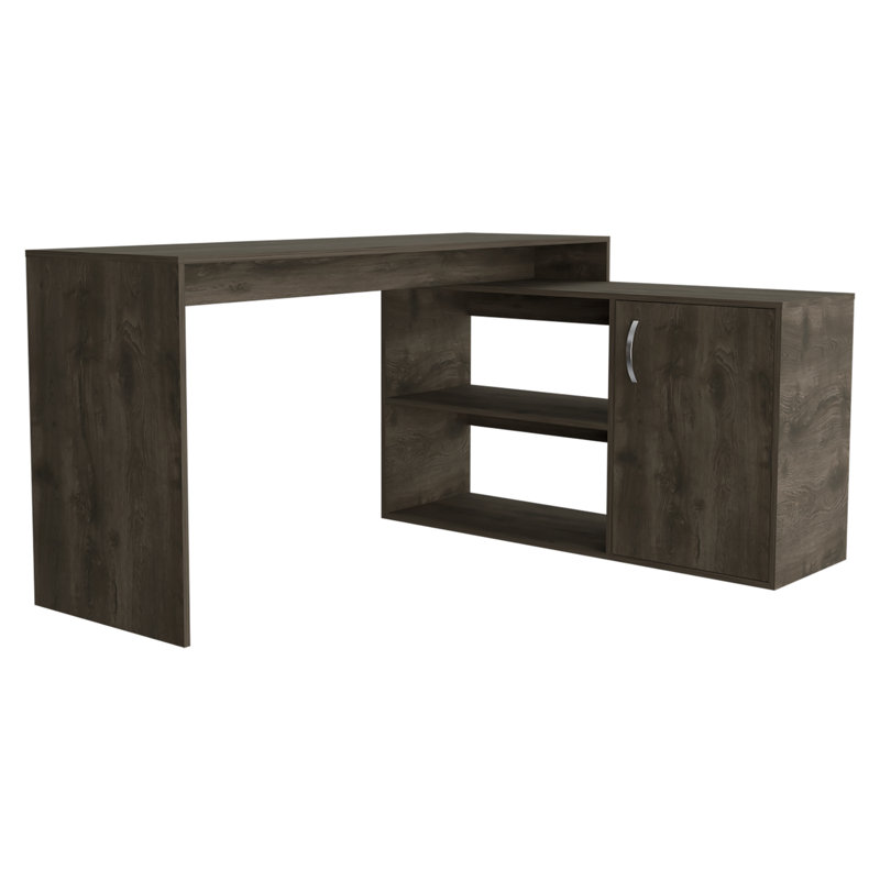 Bureau d'ordinateur en L Axis, Marron foncé