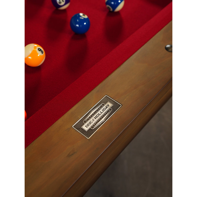 Hank Slate Pool Table with Professional Installation Included, Red, 32.5" H x 101" L x 57" D