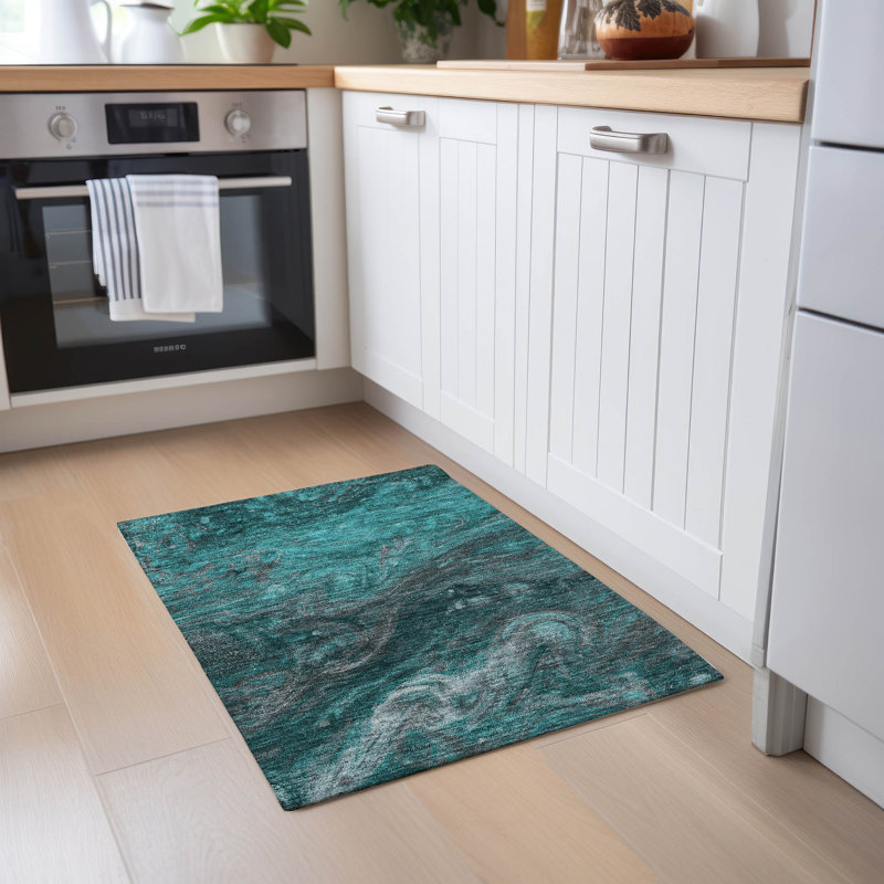 Alfonzo Stain Resistant Abstract Area Rug, Rectangle 1'8" x 2'6"