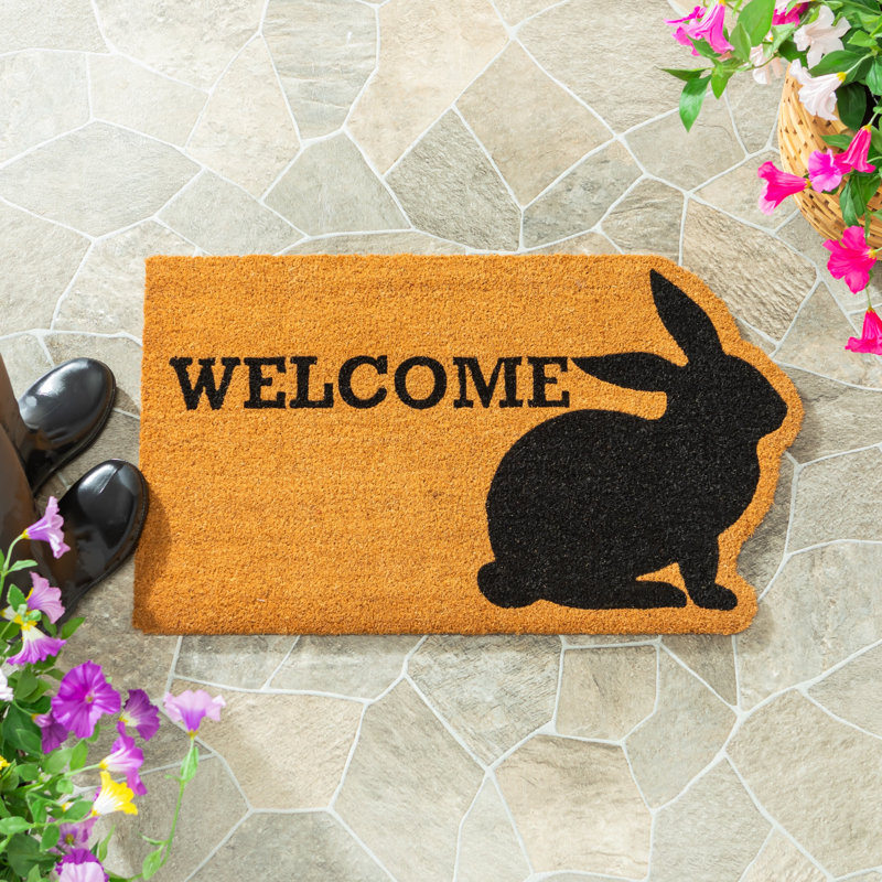 Bunny Welcome Shaped Coir Mat