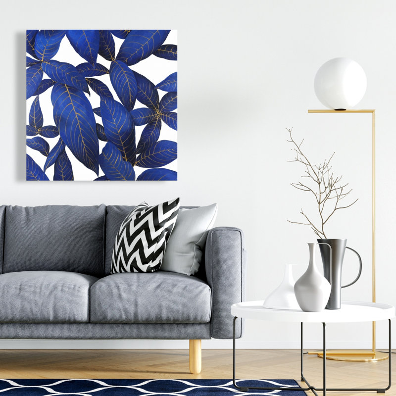 « leaves », reproduction de peinture à l’huile sur toile tendue, H 24 po x l 24 po x P 1,5 po