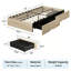 Structure de lit plateforme simple en bois avec 2 tiroirs de rangement, structure de lit en bois sans tête de lit, support à lattes de bois, aucun sommier nécessaire, assemblage facile - chêne naturel-1975433329-1975433332