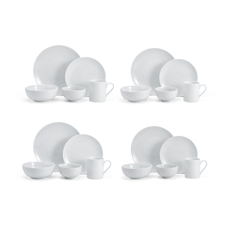 Service de table en porcelaine blanche 40 pièces Cheers, service pour 8