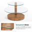 Modern Round Nesting Coffee Table with Diamond-Cut Edges Glass Top-984919677