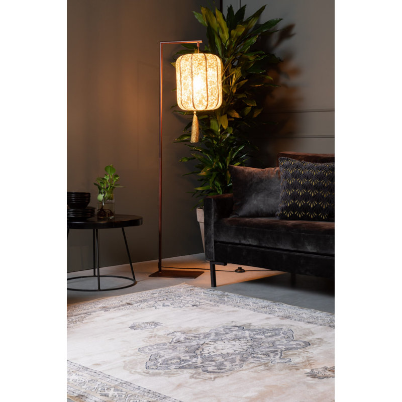 Mahal Oriental Area Rug in Gray/Brown/Beige, Rectangle 6' x 8'