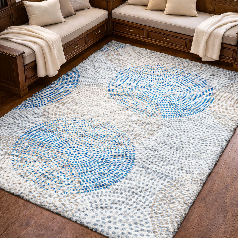 Tapis à poils longs lavable à la machine de qualité supérieure ADS586, 8' x 10'