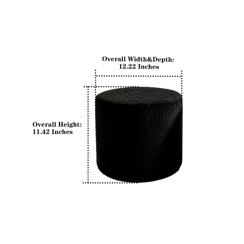 2 Piece Modern Boucle Round Storage Ottoman Set, Multi-Functional Upholstered Vanity Stool with Removable Lid, Accent Seats & Footrests for Bedroom, Living Room & Entryway
