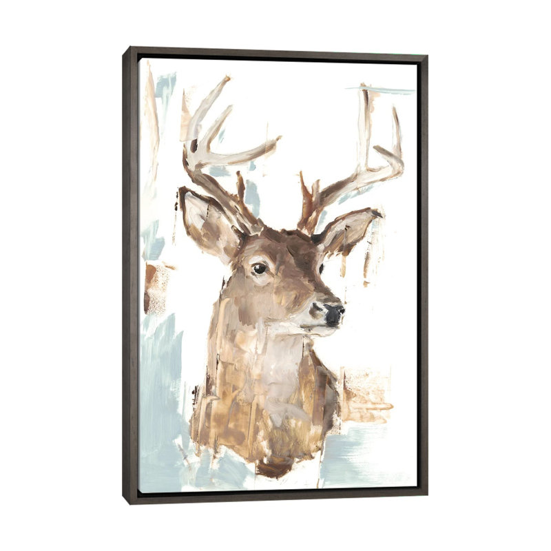 Reproduction d’art, "modern Deer Mount I" par Ethan Harper, H 48 po x l 32 po x P 1,5 po, Pas de tapis