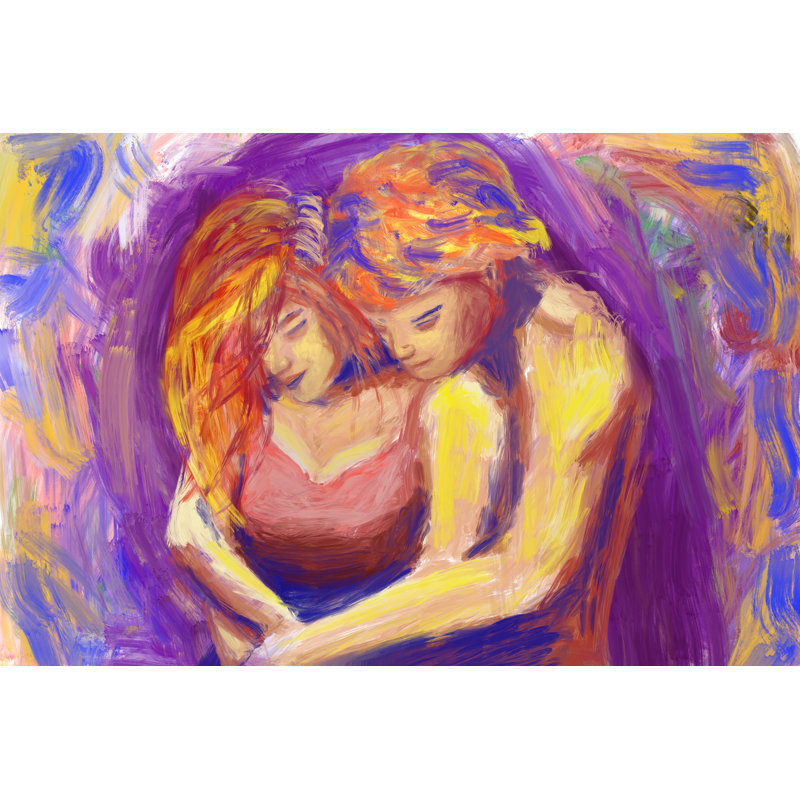 Couple Hugging by Couple Hugging - Wrapped Canvas Art Prints, 20cm H x 30cm W x 3.8cm D