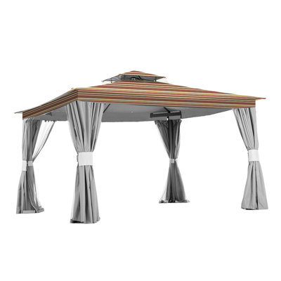 Garden Winds Brown Fabric Replacement Canopy for Gazebo