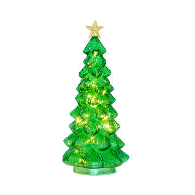 Sapin de verre scintillant de 30 cm - Vert