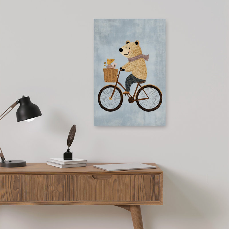 Reproduction d'art mural Bear's Bike Ride, H 18 po x l 12 po