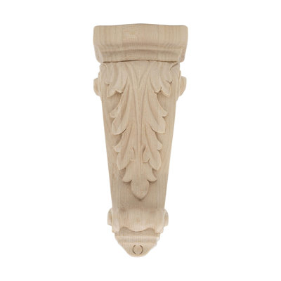 Corbeau en bois d'acanthe massif sculpté à la main 7-1 / 8 po x 2-7 / 8 po x 1-3 / 8 po