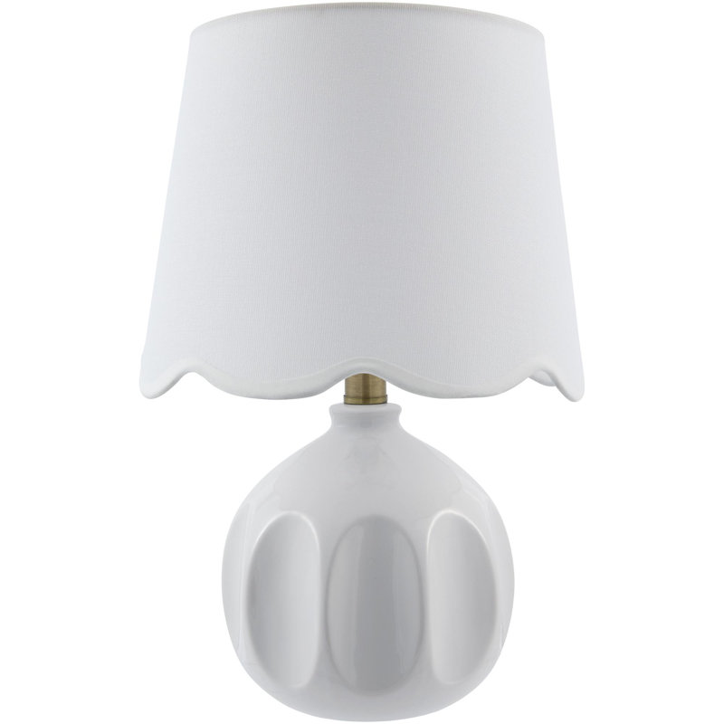 Lampe de table Amecia, Blanc, Lin lin, Blanc