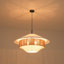 Luminaire suspendu tissé géométrique en tissu 4 lumières style côtier