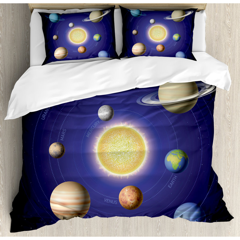 Space Modern & Contemporary Geometric Shapes Duvet Cover, King