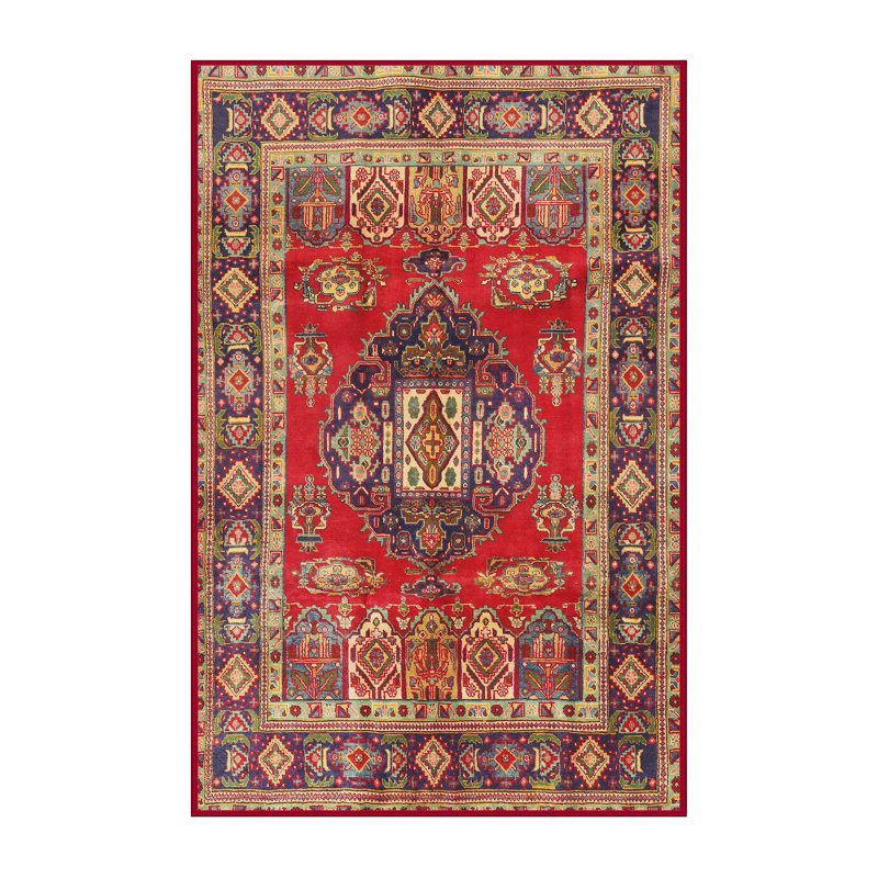 Tapis traditionnel marron / noir / crème Cedres, Rectangle 5 pi x 7 pi