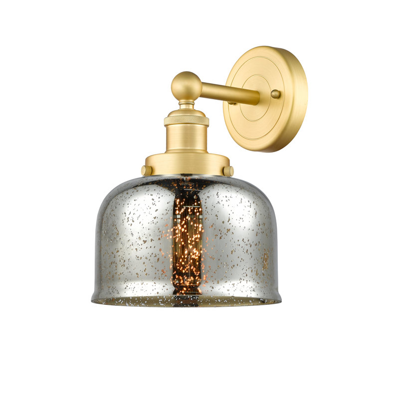 Cetronia Armed Sconce, Silver Plated Mercury, Satin Gold