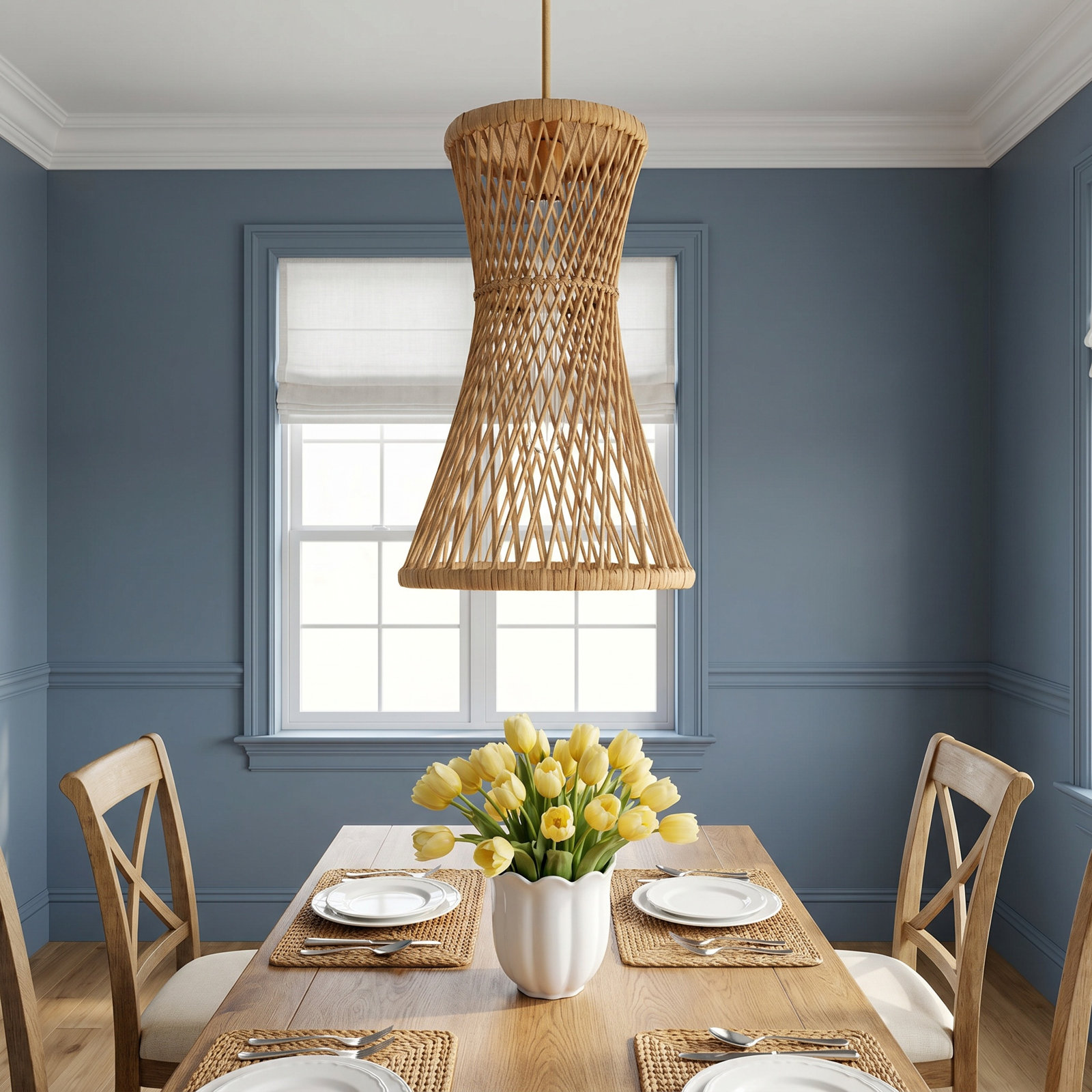 Marselle Single Light Reed Dimmable Pendant, Burnished Gold