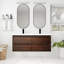 Base de meuble-lavabo mural simple 47,6 po Jasamine en noyer californien avec lavabo