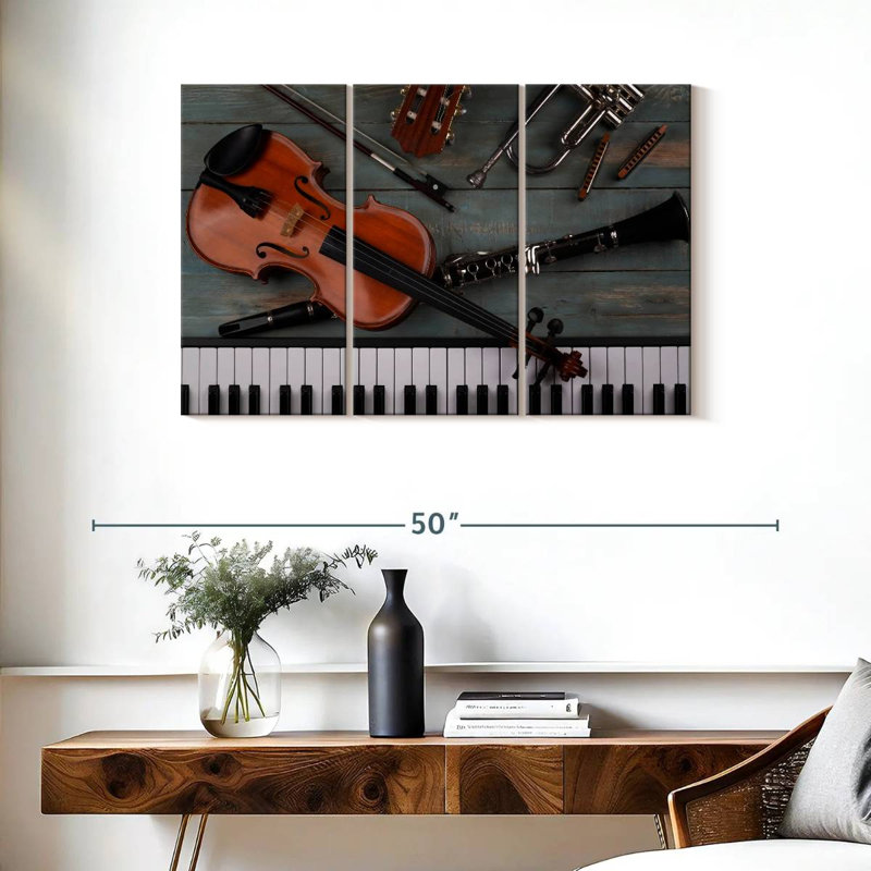 Abarca, divers instruments de musique, H 24 po x l 38 po