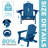 Oversize Foldable Adirondack Chair HDPE Weather-Resistant Firepit Chair With Cup Holder-971003477