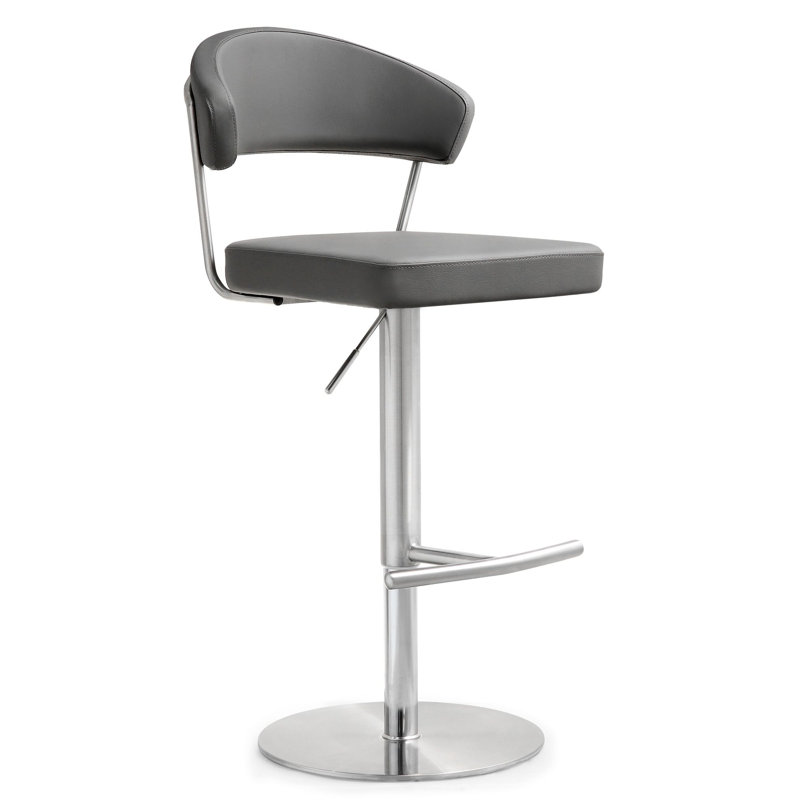 Tabouret Eucptus, Similicuir gris, Gris, Noir, noir, noir, noir